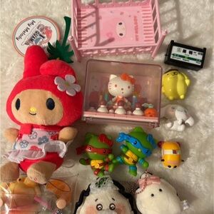 Hello Kitty and Friends Plush Toy Set - Pink, Red, Yellow